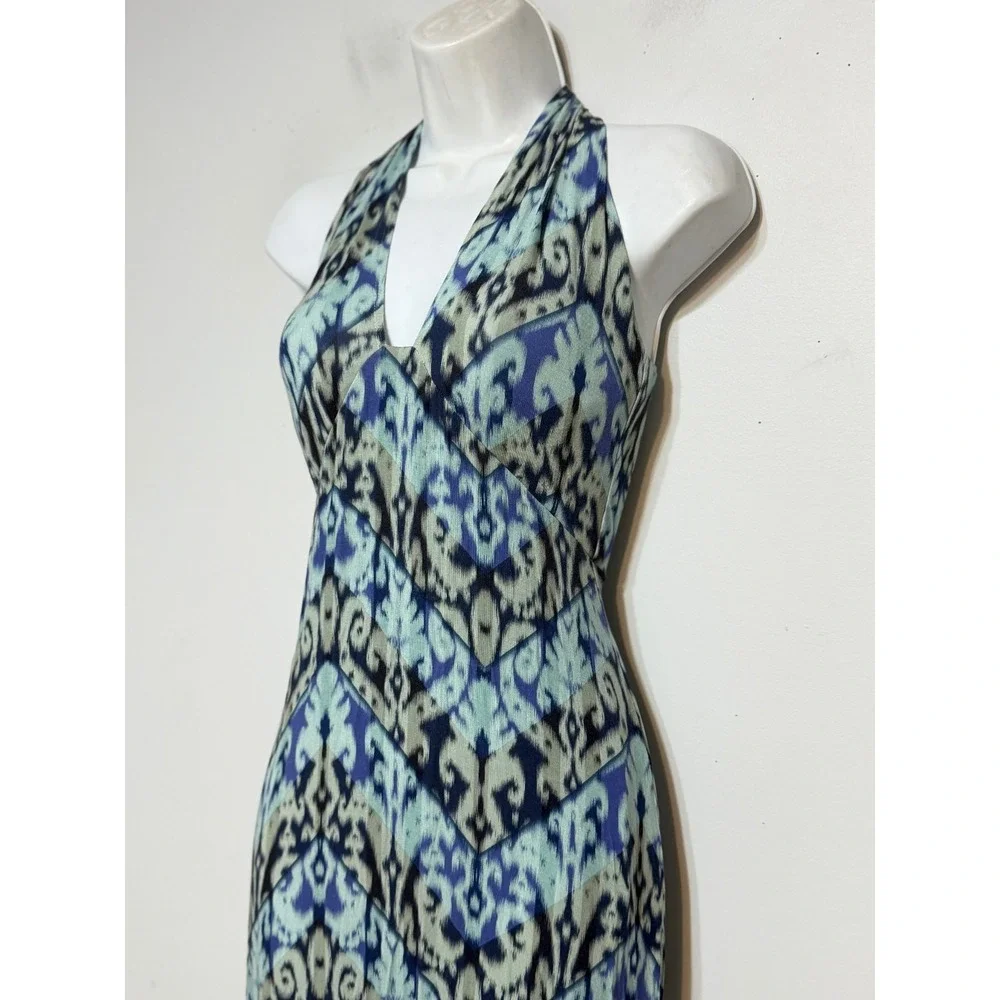 CAbi Coastal Boho Halter Maxi Dress Womens Size Small Resortcore Beachy Summer - Picture 4 of 10